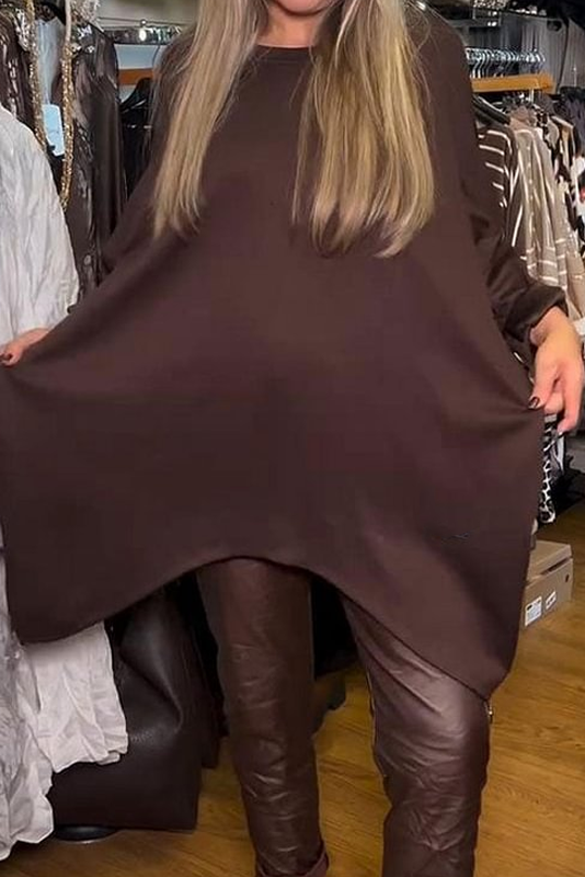 Évelyne - Twee-delige damesoutfit met asymmetrische tuniek en broek