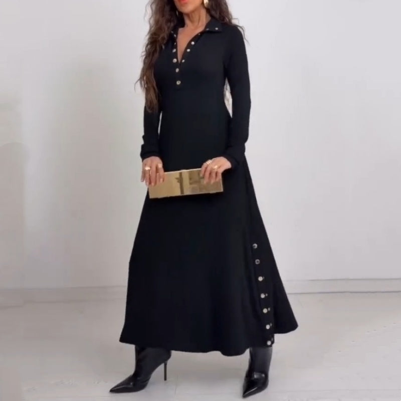 Noralissae - Maxi Chic Jurk met Knopen