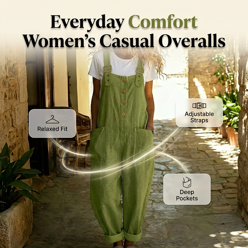 Blyora - Ruime dames overall casual stijl met verstelbare schouderbanden, luchtige broek
