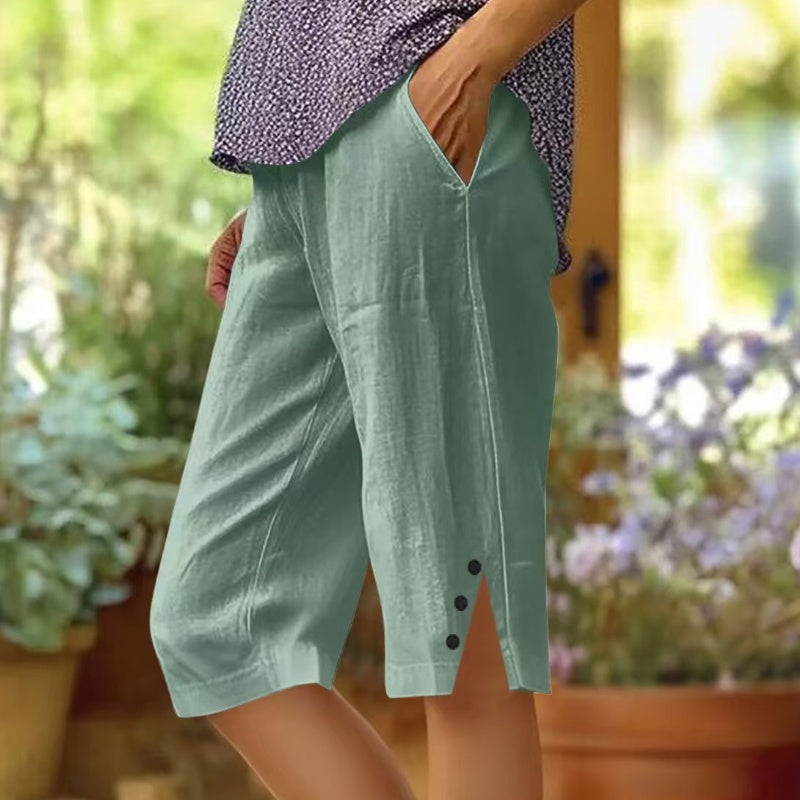 Oselia - Effen capri broek voor dames met zakken