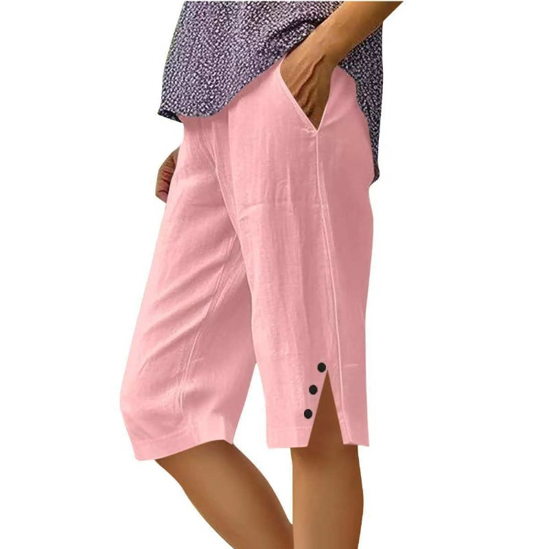 Oselia - Effen capri broek voor dames met zakken
