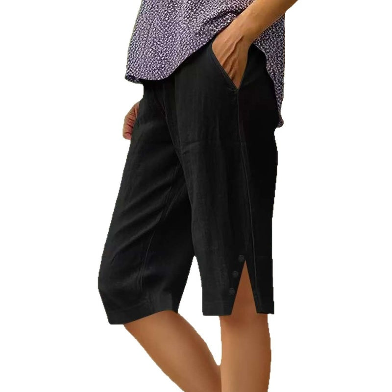 Oselia - Effen capri broek voor dames met zakken