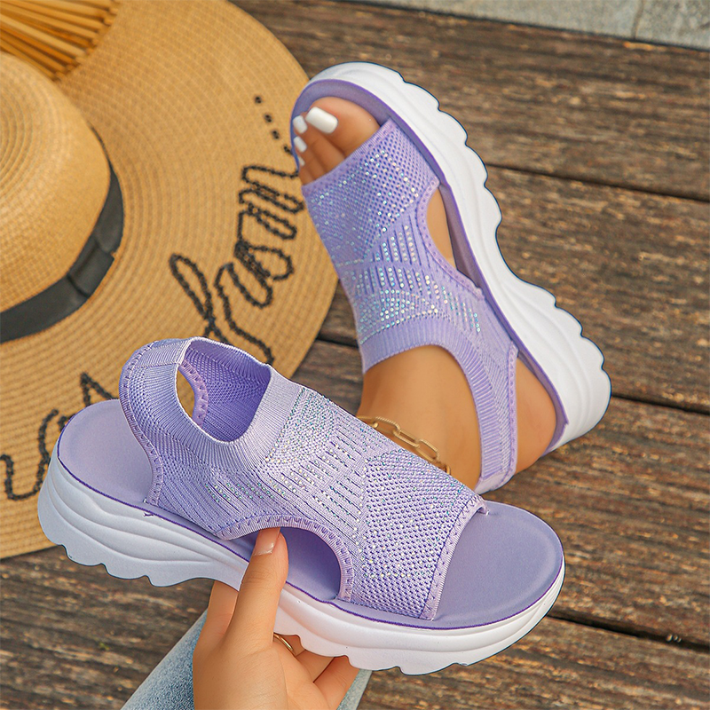 Tyressa - Dames sandalen met platform in ademend mesh