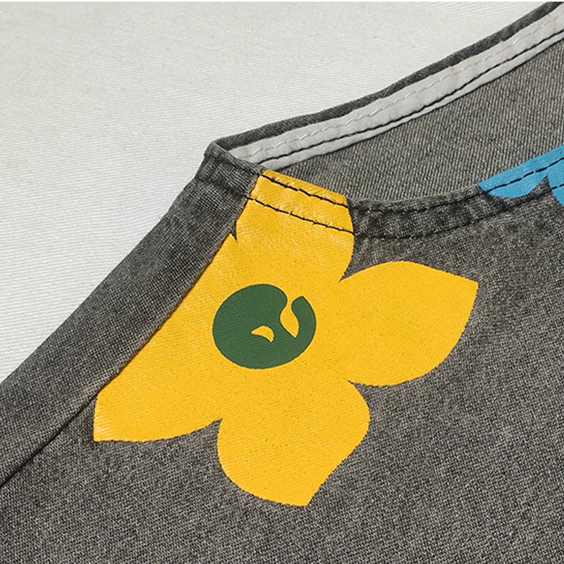 Jovalythra - Casual Denim Bloemen Overall met Ruime Pasvorm voor Dames