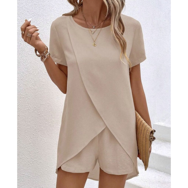 Lurelia - Dames set met korte broek en asymmetrisch topje