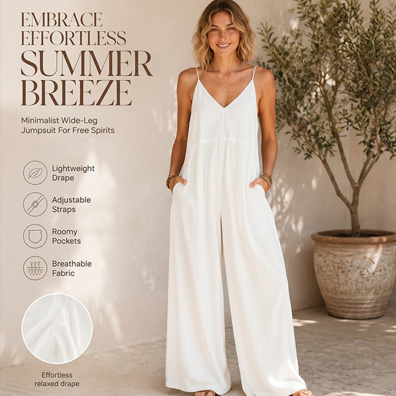 Dalena - Dames jumpsuit met fijne bandjes en wijde benen