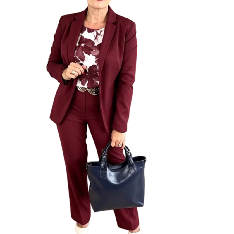 Rossane - Drie-delig damesensemble met elegante gestructureerde blazer