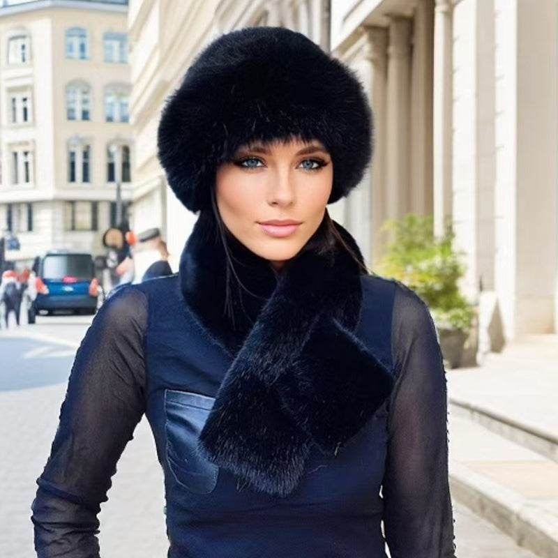 Odet - Set van muts en sjaal voor dames in nepbont voor de winter