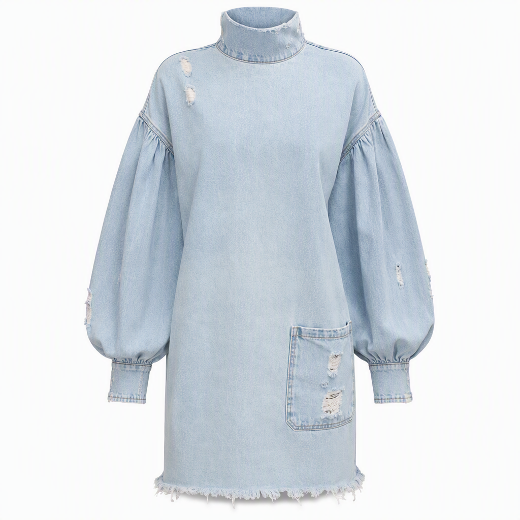 Wende - Mini oversized denim jurk voor dames