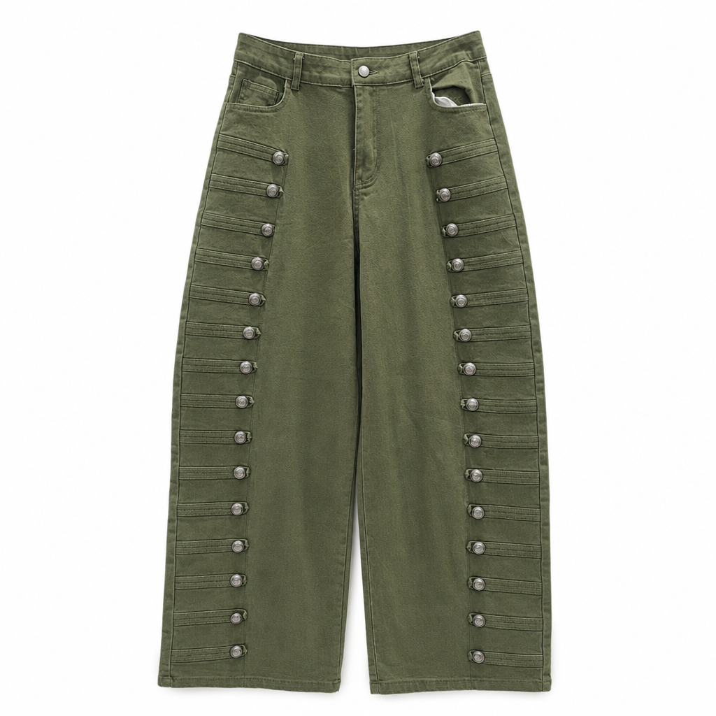 Marijke - Retro stijl hoge taille vrouwen ballonjeans met zijknopen