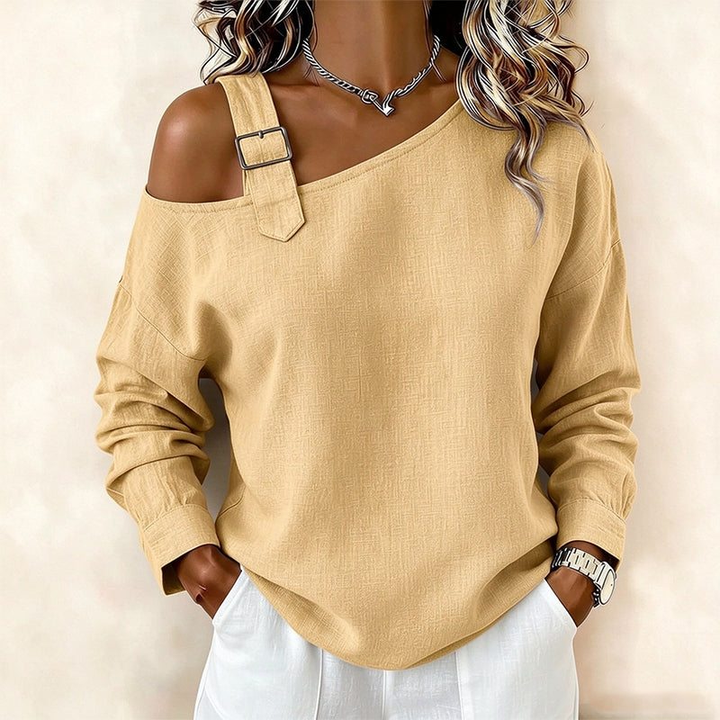 Jildau - Asymmetrisch dames top met blote schouder en decoratieve lus