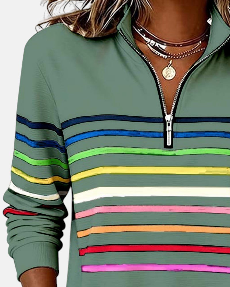 Josette - Dames sweatshirt met halve rits en ruime pasvorm