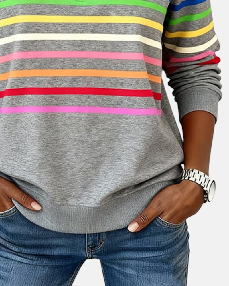 Josette - Dames sweatshirt met halve rits en ruime pasvorm