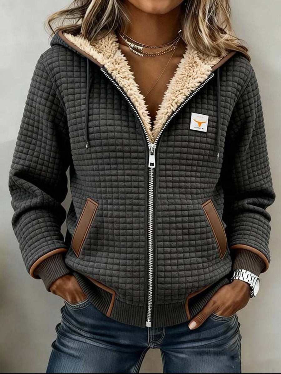 Séraphine - Dames hoodie jack met rits en sherpa voering
