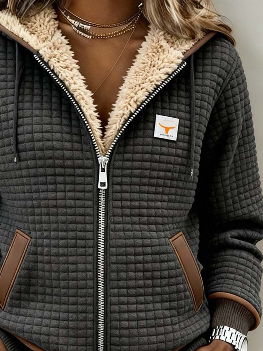 Séraphine - Dames hoodie jack met rits en sherpa voering